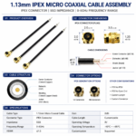 1.13mm IPEX Cable Assembly for RF Antenna Connection