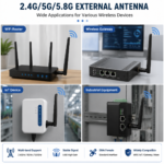 2.4GHz 5GHz 5.8GHz 6dBi SMA Female External Omni Directional Antenna