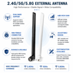 2.4GHz 5GHz 5.8GHz 6dBi SMA Female External Omni Directional Antenna