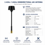 2.4GHz / 5.8GHz UAV Antenna with SMA Connector | Omnidirectional Drone Antenna