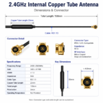 2.4GHz Internal Copper Tube Antenna | 3dBi Embedded WiFi Antenna