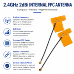 2.4GHz 2dBi Internal FPC Antenna with IPEX Connector for WiFi Bluetooth IoT Applications