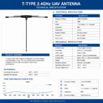 2.4GHz T-Type UAV Antenna | 2400–2500MHz Drone Communication Antenna