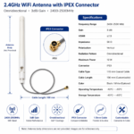 2.4GHz WiFi Antenna with IPEX Connector | 3dBi Omnidirectional Antenna