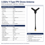 3.3GHz FPV Drone Antenna with SMA Male | 5dBi RHCP Y-Type UAV Antenna