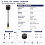 3.3GHz FPV Drone Antenna with SMA Connector | 4.5dBi Vertical Antenna