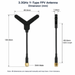 3.3GHz FPV Drone Antenna with SMA Male | 5dBi RHCP Y-Type UAV Antenna