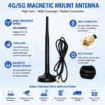 4G/5G Magnetic Mount Antenna 600-6000MHz 12dBi Omni Directional Cellular Antenna