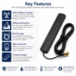 4G LTE Adhesive Antenna with SMA Connector | Low Profile Cellular Antenna