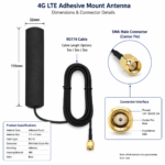 4G LTE Adhesive Antenna with SMA Connector | Low Profile Cellular Antenna