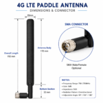 4G LTE Paddle Antenna 700–2700MHz 5dBi with SMA Connector