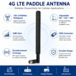 4G LTE Paddle Antenna 700–2700MHz 5dBi with SMA Connector