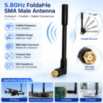 5.8GHz Foldable SMA Male Antenna for FPV Drone Wireless Video Transmission