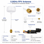 5.8GHz FPV Antenna | Circular Polarized Drone Video Transmission Antenna