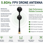 5.8GHz FPV Drone Antenna with SMA Connector | 8dBi High Gain UAV Communication Antenna