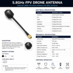 5.8GHz FPV Drone Antenna with SMA Connector | Flexible UAV Video Transmission Antenna