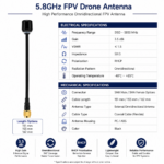 5.8GHz FPV Drone Antenna with SMA Connector | 3.5dBi RHCP Antenna