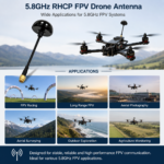 5.8GHz RHCP FPV Drone Antenna with SMA Male Connector
