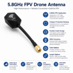 5.8GHz FPV Drone Antenna with SMA Connector | Flexible UAV Video Transmission Antenna
