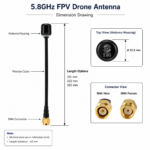 5.8GHz FPV Drone Antenna with SMA Connector | 3.5dBi RHCP Antenna