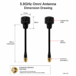 5.8GHz FPV Drone Antenna with SMA Connector | 5dBi Omnidirectional UAV Antenna