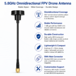 5.8GHz FPV Drone Antenna with SMA Male Connector | Omnidirectional UAV Antenna