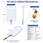 HX-A527 5.8GHz 3dBi PCB Antenna with SMA Male Connector