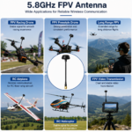 5.8GHz FPV UAV Antenna with SMA Male Connector | Circular Polarized Drone Antenna