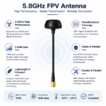 5.8GHz FPV UAV Antenna with SMA Male Connector | Circular Polarized Drone Antenna
