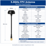 5.8GHz FPV UAV Antenna with SMA Male Connector | Circular Polarized Drone Antenna
