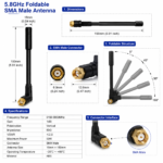 5.8GHz Foldable SMA Male Antenna for FPV Drone Wireless Video Transmission