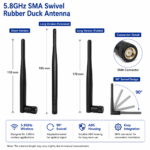 5.8GHz SMA Swivel Rubber Duck Antenna for Wireless Devices