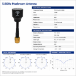 5.8GHz UAV Antenna with SMA Male Connector | Compact FPV Drone Antenna