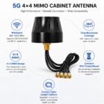 5G 4×4 MIMO Cabinet Antenna with 4 SMA Male Connectors