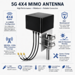 5G 4×4 MIMO Antenna with SMA Connectors | IP67 Screw Mount Antenna