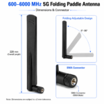 600–6000MHz 5G Folding Paddle Antenna with SMA Connector