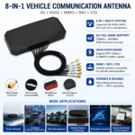 8-in-1 Vehicle Communication Antenna 5G Full Band GNSS MIMO WiFi V2X Multi-System Antenna