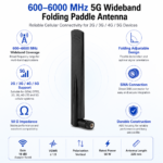 600–6000MHz 5G Folding Paddle Antenna with SMA Connector