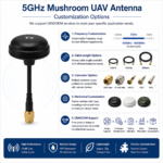 5GHz UAV Antenna with SMA Male Connector | Compact Mushroom Drone Antenna