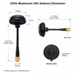 5GHz UAV Antenna with SMA Male Connector | Compact Mushroom Drone Antenna