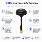 5GHz UAV Antenna with SMA Male Connector | Compact Mushroom Drone Antenna