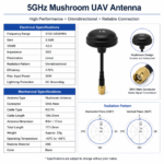 5GHz UAV Antenna with SMA Male Connector | Compact Mushroom Drone Antenna