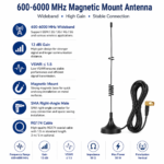 600–6000 MHz 12 dBi Magnetic Mount Antenna with SMA Right-Angle Male