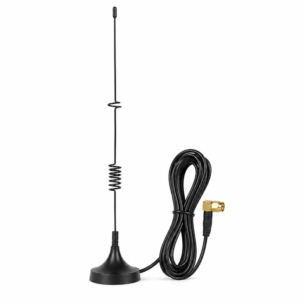600–6000 MHz 12 dBi Magnetic Mount Antenna with SMA Right-Angle Male