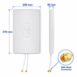 698–2700MHz MIMO Panel Antenna with SMA Male Connector | Outdoor Directional LTE Antenna
