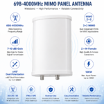 698–4000 MHz 7–10 dBi 2×2 MIMO Panel Antenna with Dual N-Female Connectors