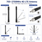 700–2700MHz 4G LTE TS9 CRC9 Right-Angle Antenna