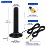 5G 600–6000MHz Outdoor Omnidirectional Fiberglass Antenna