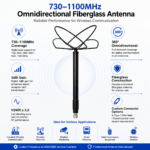 730–1100MHz Omnidirectional Fiberglass Antenna | 3dBi Cloverleaf Antenna