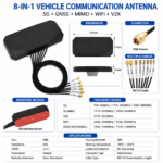 8-in-1 Vehicle Communication Antenna 5G Full Band GNSS MIMO WiFi V2X Multi-System Antenna
